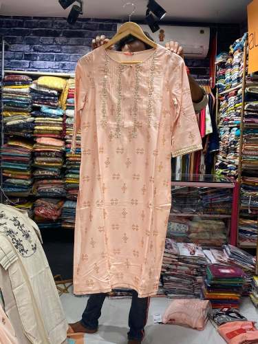 Buy Light Peach Gota Patti Kurti For Women