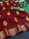  Ladies Cotton Silk Saree with Jacquard border thumb 3