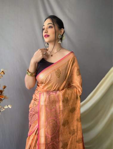 Linen Silk Saree by Jk Clothing House