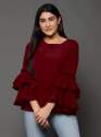 Stylish Ruffle Sleeve Top for Ladies