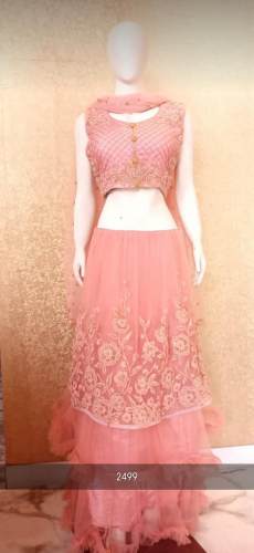 Stylish Pink Color Net Lehenga Collection by Queens Attire