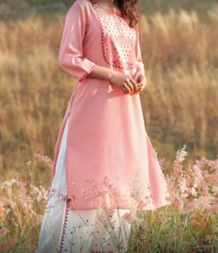 Fancy Pink Kurti At Wholesale Price