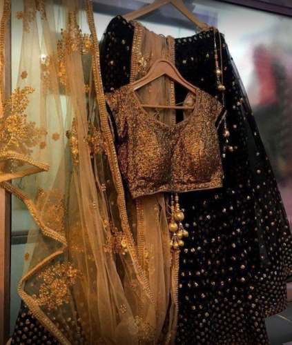 Designer Black Net Party Wear Lehenga