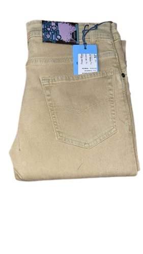 Formal Mens Cream Plain Jeans by Zoya Garments