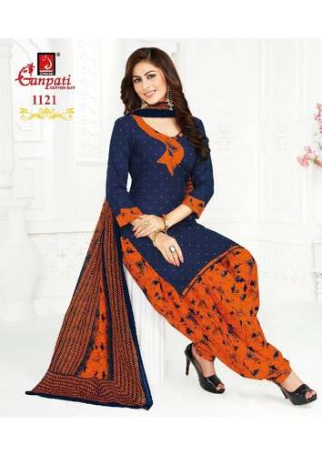 Cotton Unstitched Dress by Ganpati by Soha Enterprise