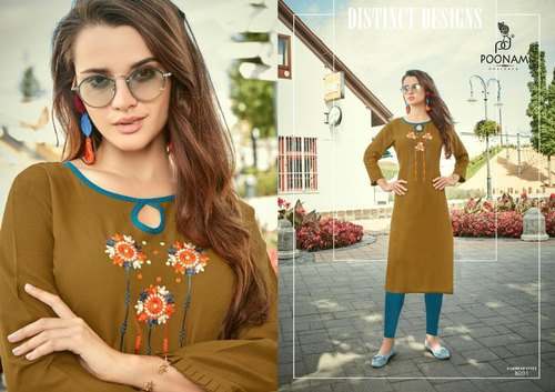 Straight Cotton Designer Kurti by Viva by Soha Enterprise