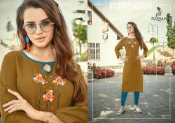 Straight Cotton Designer Kurti by Viva