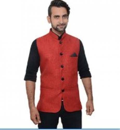 Buy Mens Red Half Sleeve Jacket At Wholesale Rate by President Showroom