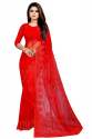 DESIGNER Women Net Saree With Blouse Piece thumb 1