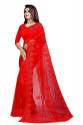 DESIGNER Women Net Saree With Blouse Piece thumb 4
