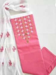 Unstitched Embroidered Cotton Suit Material 