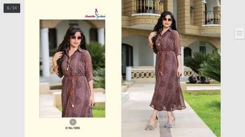 Georgette Long Kurti by Radhe Boutique
