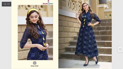 Ladies Cotton Anarkali Kurti by Radhe Boutique