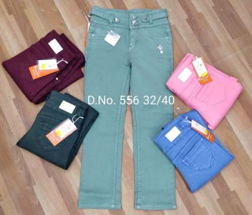 Cotton Color Jeans for Girls 6-14 by Akshita Creations Pvt Ltd 