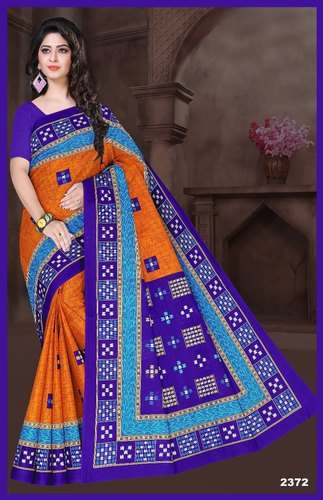 Casual Printed Cotton Saree for Ladies by Rainbow industries