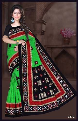Ladies Block Print Cotton Saree