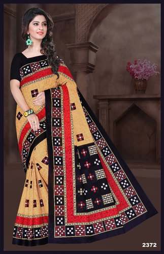 Ladies Digital Print Cotton Saree by Rainbow industries