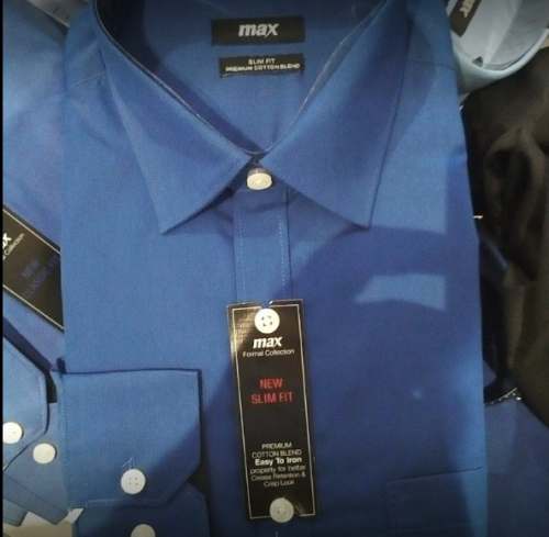 Buy mens full sleeve blue shirt at wholesale by Max Fashion