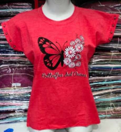 Buy fancy Red ladies butterfly t shirt  by Tuba Collection