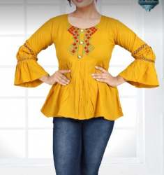 Buy Full Sleeve Ruffle Western Top For Girls