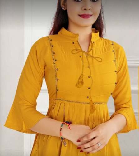 Buy Yellow Full Sleeve Top  by Tuba Collection