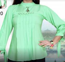 Get Mint Green Western Top At Wholesale