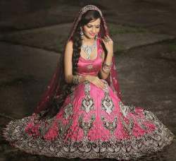 Wedding wear Net Embroidered Lehenga Choli
