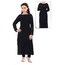 Long Plain Black Stylish Kurti 