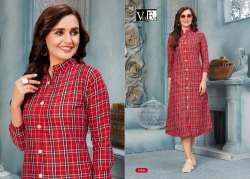 Formal Wear Checks Pattern Cotton Kurti 
