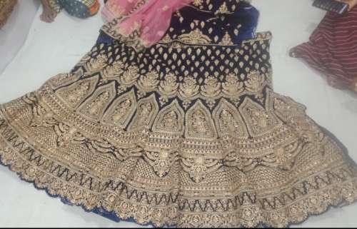 Velvet Embroidery Lehenga Choli For Ladies