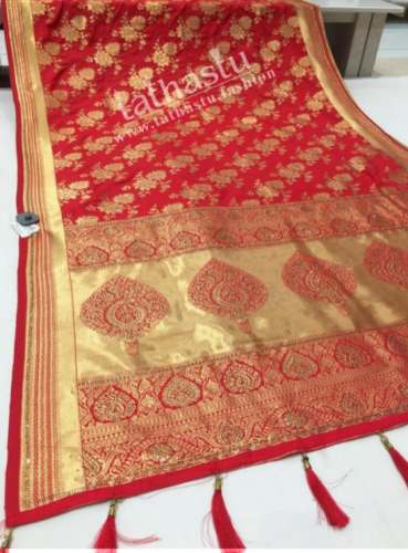 Designer Red Bridal Silk Handloom Saree by Tathastu