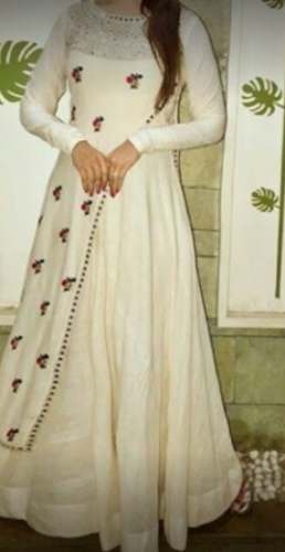 Buy Long White Long Gown For Ladies by Siya Fashion Studio