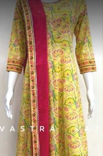 Long Umbrella Printed Kurti For Ladies