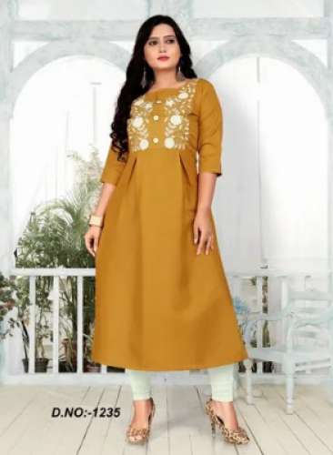 Ladies Casual Long Kurti by Mann Mohana Trading