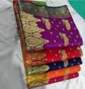 Banarasi Satin Silk Hand Work Saree thumb 1
