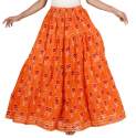 women cotton printed skirts (orange) thumb 1