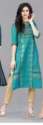 Cotton Sea Green Straight Kurti in Jalna
