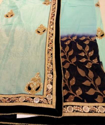 Elegant Embroidered Work Saree from jalna by Shagun Silk Sarees