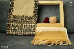 Beige Madhubani Handloom Dress Material