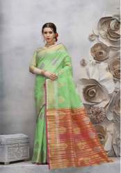 Fancy Linen Jute Silk Saree For Women