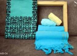 New Collection Sky Blue Madhubani Dress Material