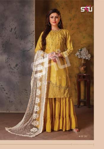 Haldi Special Yellow Sharara Suit From Jalna