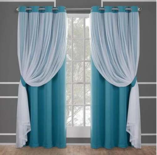 Blue And White Color Designer Curtains by Anmol Texo Fab