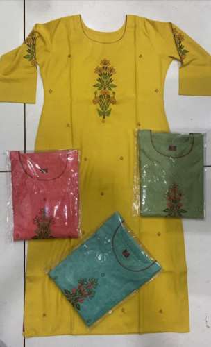 Ladies Cotton Straight Kurti by Shree Sai Sarees