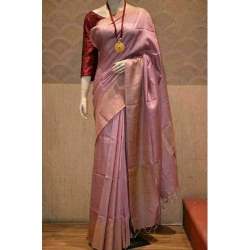 Trendy Plain Munga Silk Saree 