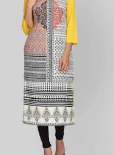 Ladies Printed Straight Kurti by Santhi Garments