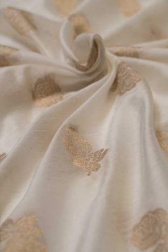 White Dyeable banarasi Butta Fabric by Fabric Hub