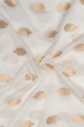 White Dyeable banarasi Butta Natural Fabric