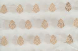 White Dyeable Banarasi butta silk Fabric