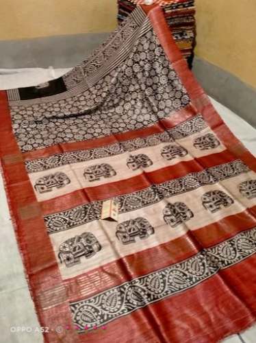 Handloom Tussar Ghicha Silk Saree  by Vidya Textile